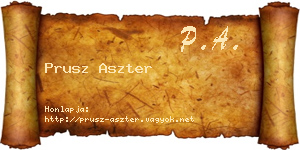 Prusz Aszter névjegykártya